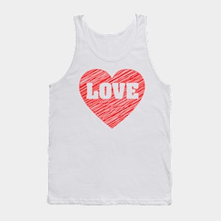 Love Heart Scribble Tank Top